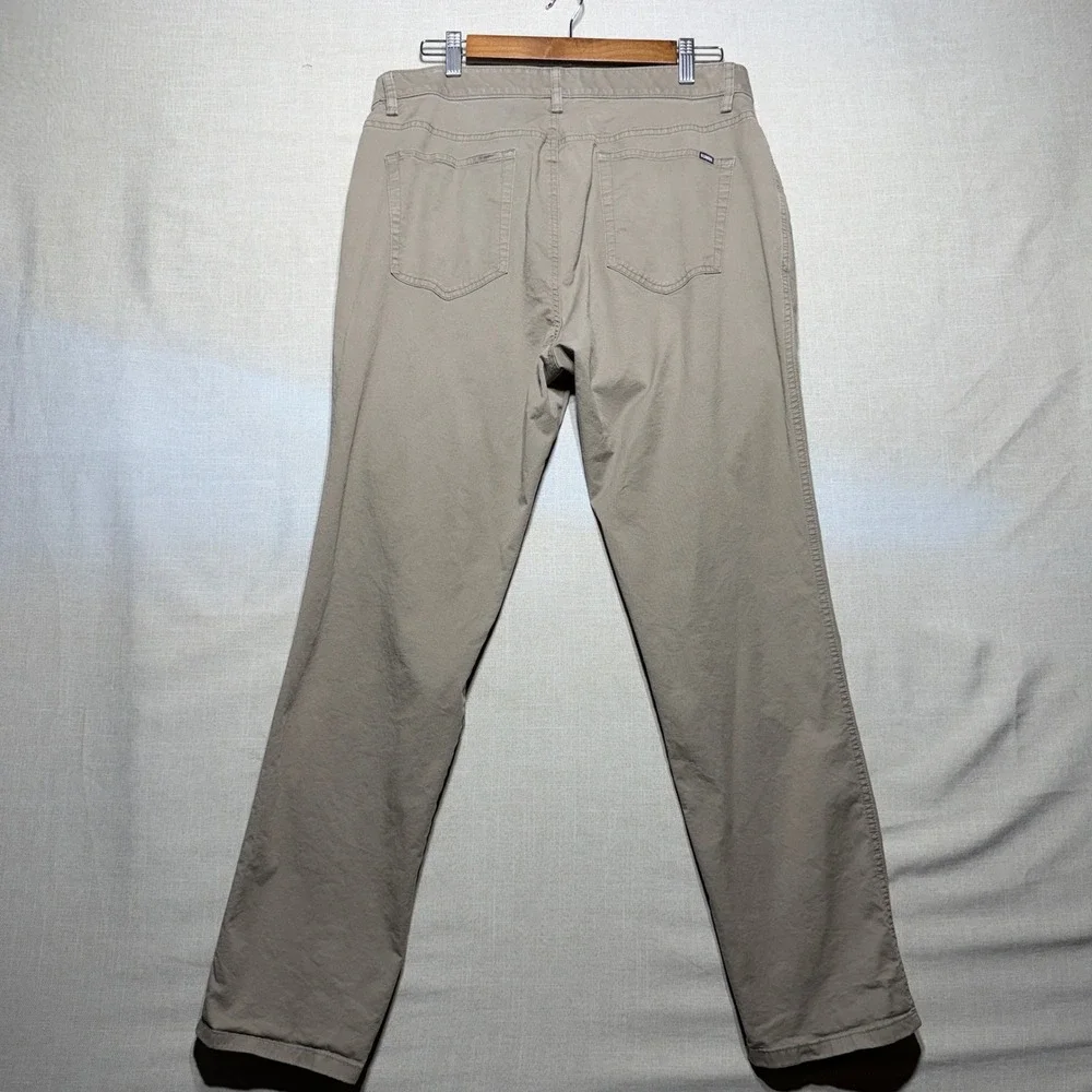 Linksoul Pants Men 34Sx30 Brown Solid Straight LS6168 Golf Chino Tencel Stretch